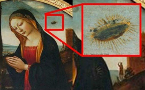 UFOs In A Painting Of Virgin Mary